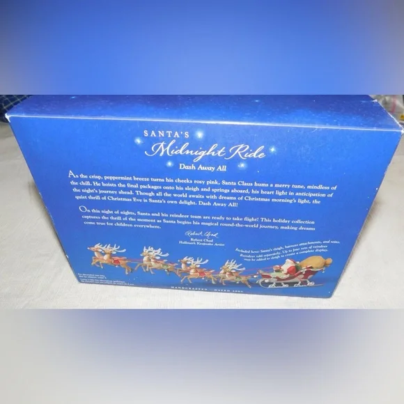 Hallmark Holiday Table Decoration Santa Midnight Ride Dash Away All Sleigh Reins - Picture 2 of 7